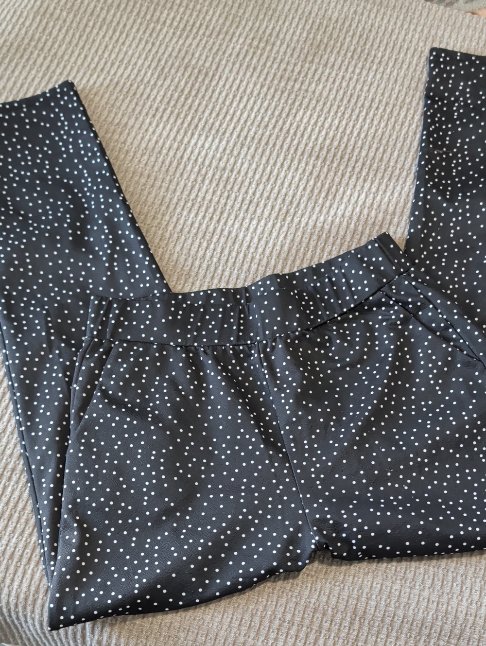 SHEIN Black Polka Dot Straight-Leg Pants